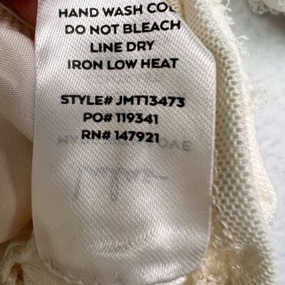 Lulus Bodysuit Small Puff Sleeve Textured Faux Wrap Snap Button Sexy Feminine - Picture 6 of 9